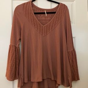 Free People bell sleeve knot top size S.